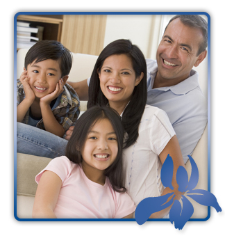 stock photo asian family sitting together